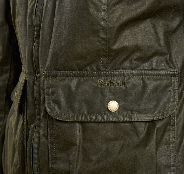 Barbour Lightweight Filey Wax Jacket-Archive Olive Detail B