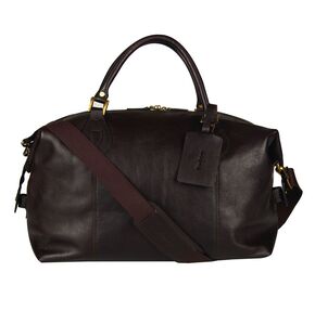 Barbour Leather Medium Travel Explorer Bag: Brown