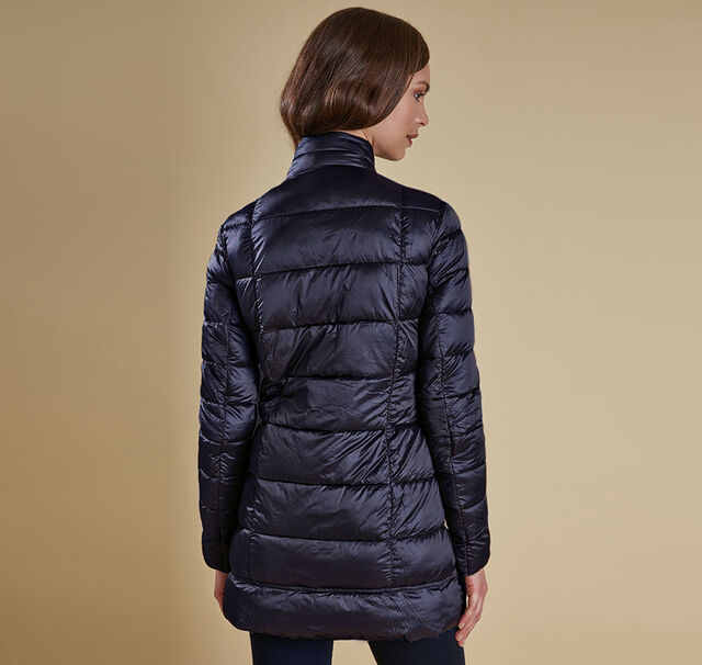 Barbour Clyde Long Quilted Jacket from the back
