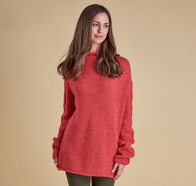 Barbour Melilot Knitted Sweater- Rich Coral