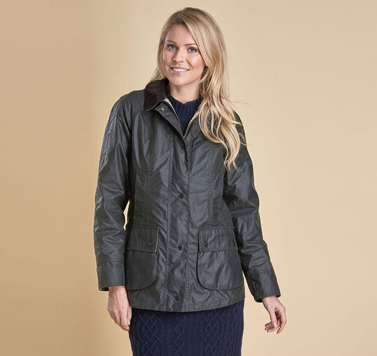Barbour Beadnell Wax Jacket — Sage