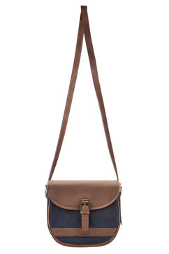Dubarry Clara Large Leather Saddle Style Bag –  Navy/ Brown