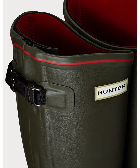Hunter Balmoral Neoprene Zip Wellington Boots- Dark Olive 3