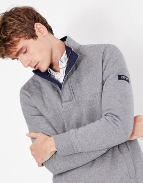 Joules Darrington Quarter Zip Sweatshirt:  Grey Marl