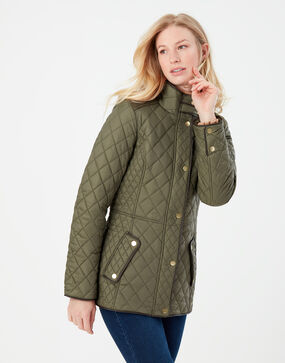 Joules Newdale Quilted Jacket: Grape Leaf