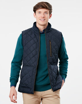 Joules Halesworth Quilted Fleece Lined Gilet: Navy